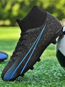 New Youth Football Shoes Recommendation, School Student Competition Training High Top Long Studs, Wear-Resistant Anti-Slip Grip, Football Boots