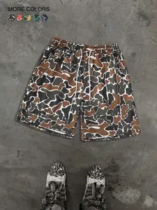 Men's Camo Print Drawstring Waist Shorts, Regular Fit Casual Fashion Comfy Shorts for Summer, Men's Bottoms for Daily Wear, Camouflage Shorts, Casual Streetwear Shorts