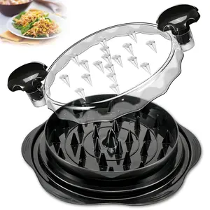 Chicken Shredder Tool Twist, Visible Chicken Breast Grinder Machine for Ground Food, Meat & Vegetables (Elegant Black)  Slicer Kitchen