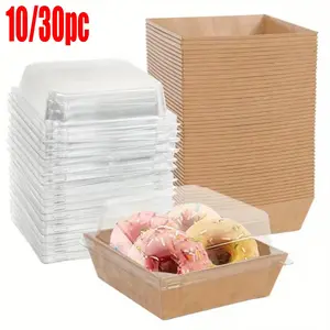 10/30pc Transparent Lid Rectangular Cake Box, Disposable Container, Snack Packaging, Ideal for Sandwiches, Pastries, Parties, Events, Clear Cake Box