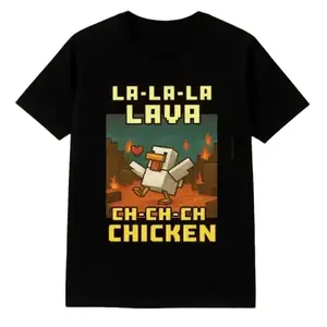 Youth & Adult Gildan Cousin Shirt Lava Chicken T-Shirt, Retro Streetwear Graphic Tee, Funny Steve's Lava Chicken Game Character Shirt, Vintage Style Graphic Tee, Vintage Unisex Tee, Gift for Men Women