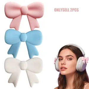 2 Piece Silicone Durable Earphone Accessories Set, Portable Bow Design, Ideal for Cross-Border Use, Enhance Your Headphones Decor, Headset, Decoration