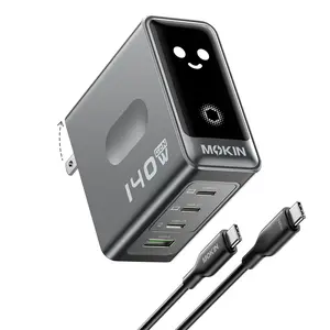 MOKiN 140W Laptop GaN Charger (4-Port, PD 3.1) with Smart Display