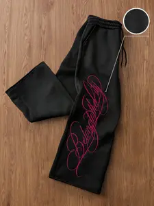Bestselling Chicano-style Script Printed Wide-Leg Sweatpants - Silver "Belong to the City" Printed Streetwear Pants, Elastic Waist Drawstring Men's Casual Sports Trousers, Graphic Sweatpants