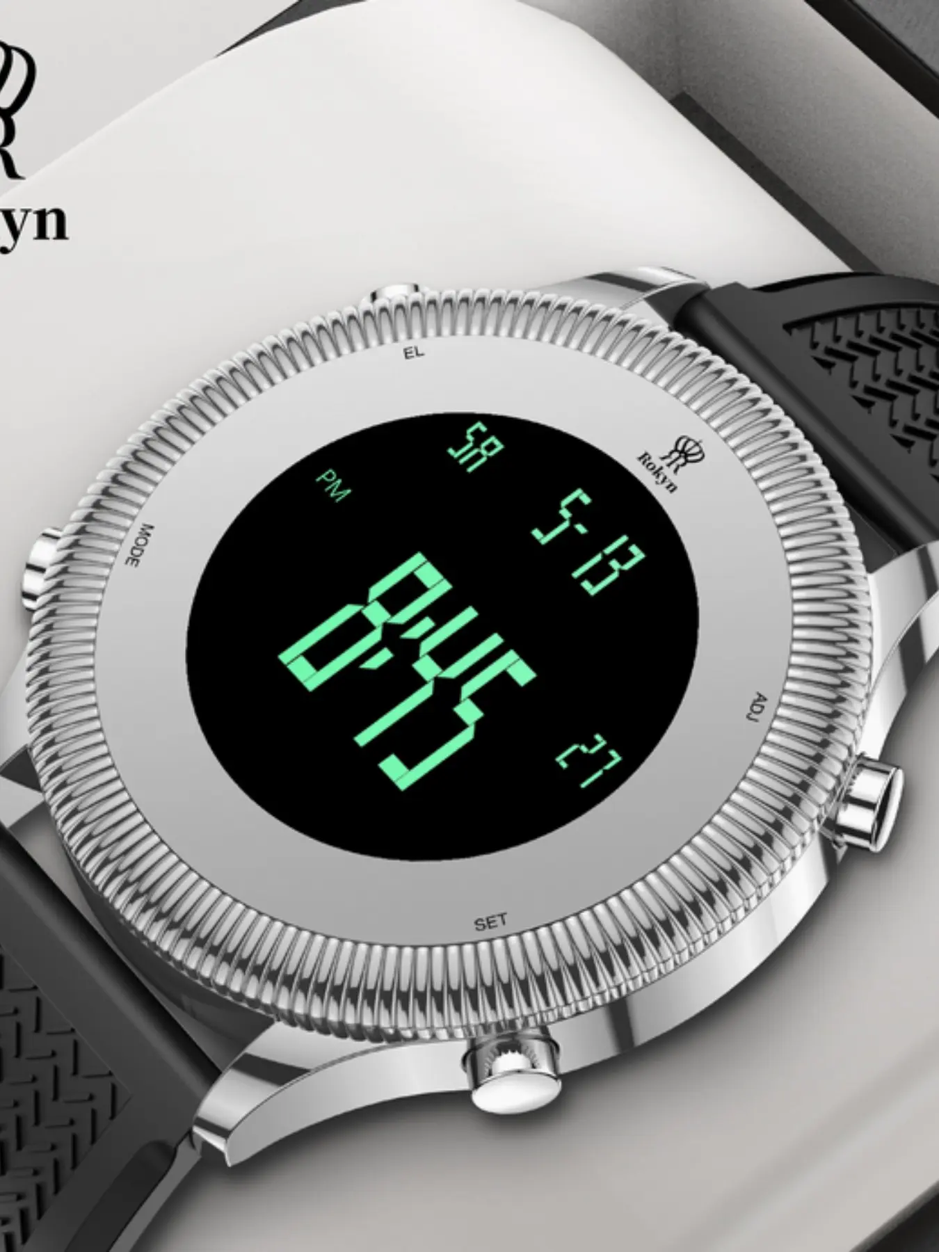 Rokyn Men's Sport Watch, Casual Luxury Style, Fashion Waterproof Night Light Alarm Clock Timer, Multi-Function Electronic Watch, Waterproof Wristwatch, Digital Watch