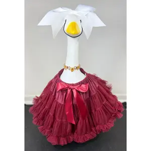 Signature Tutu Goose Outfit Set – Bow + Gem Necklace (Blush Pink, Mint Green, or Ruby Red)