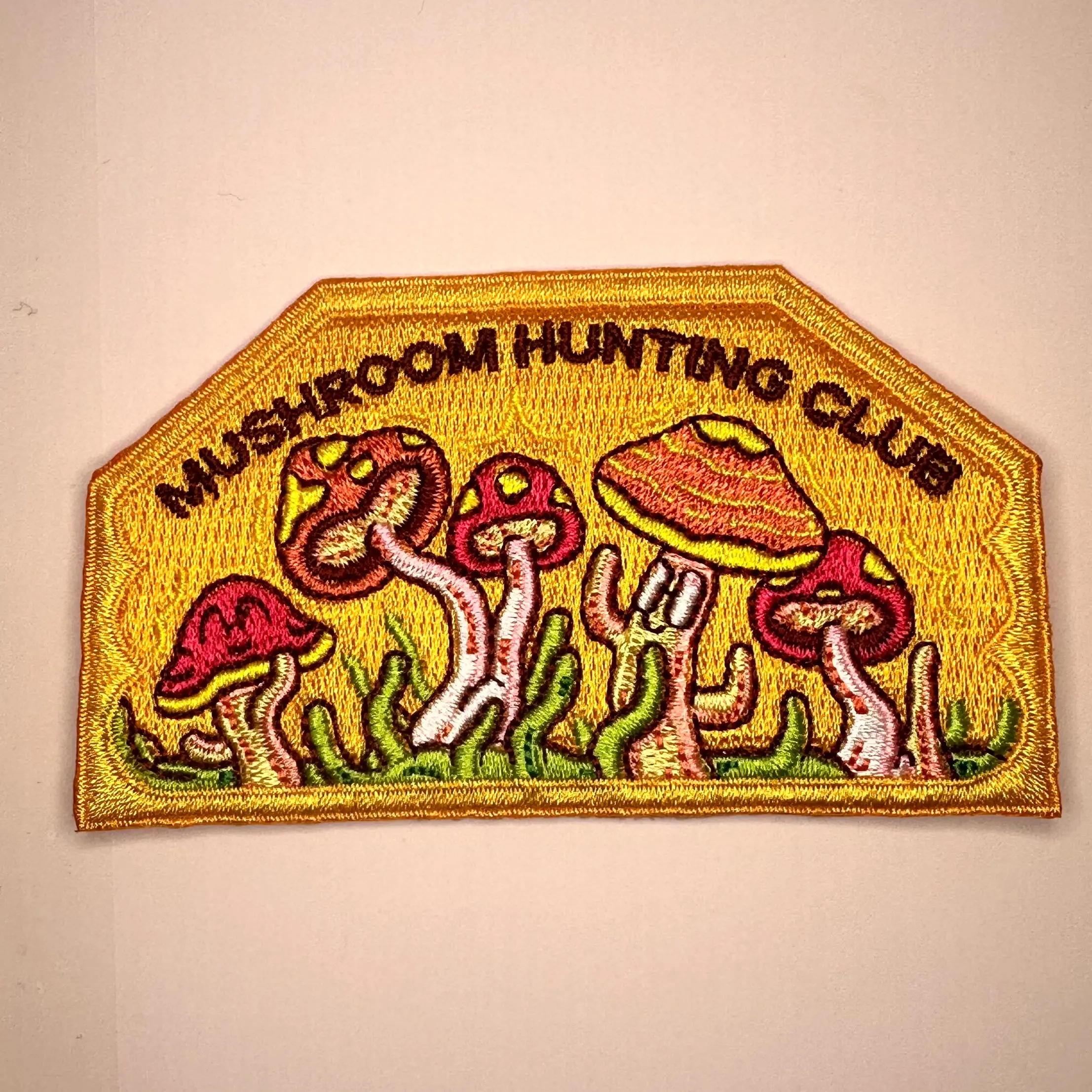 Mushroom Hunting Club Trippy Sew On Patch 3
