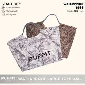 PUFFIT STM-TEX Large Tote Bag,Waterproof,Lightweight,Stain Resistant,Work,Gym,Travel & Daily Use,Shopping