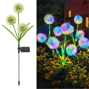 Dandelion Shape Colorful Solar Lawn Decorative Lamp, Colored Light and 2 Lighting Modes, Easy to Install, Solar-powered Ambient Night Light Suitable for Terrace, Courtyard, Garden and Outdoor