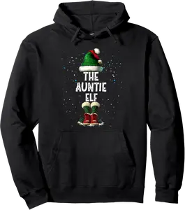 The Auntie Elf Costume Matching Family Christmas Elf Squad Pullover Hoodie - Anarosavill Shop 48B0DJGWNTCC