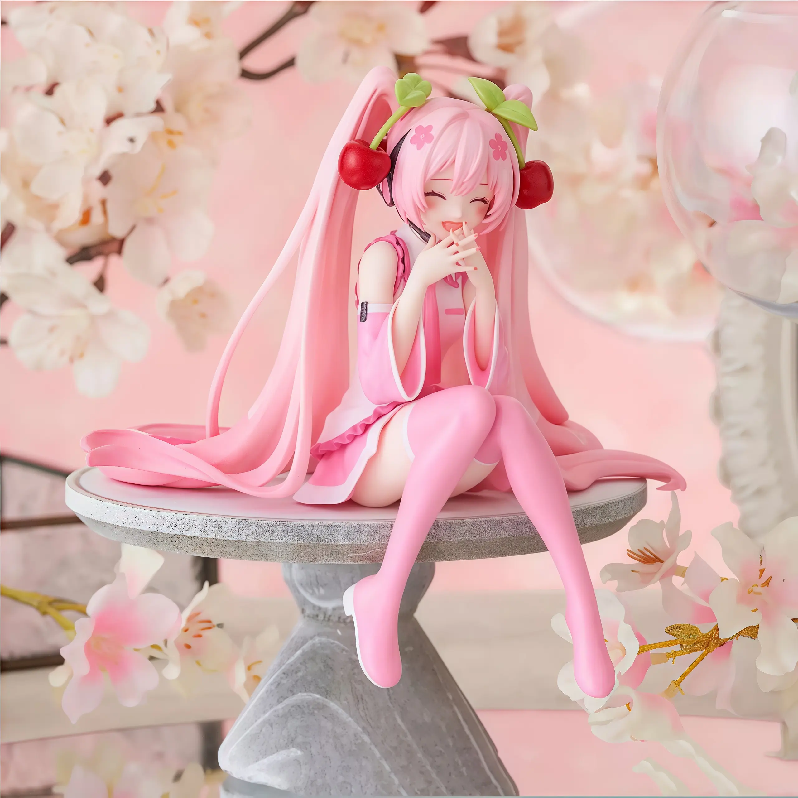 Sakura Hatsune Miku figure MIKU instant noodle pressing sitting