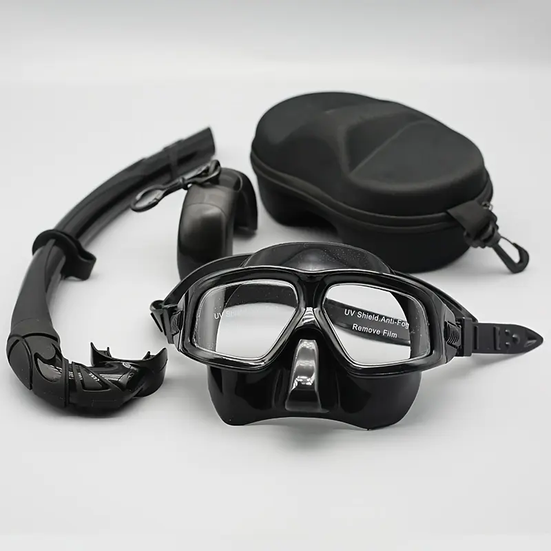 Adult & Youth Tempered Lens Diving Mask, Low-Capacity Freediving Snorkeling Mask with Anti-Fog PC Water Sports Equipment