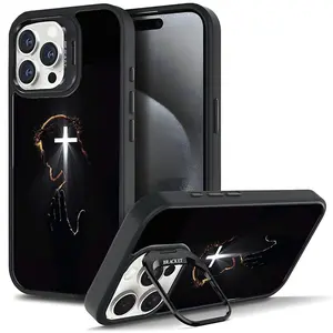 Christian Cross Jesus Prayer Hand Phone Case For iphone 17 16 15 14 13 12 PRO PLUS MAX AIR Gift Ideas Anti-drop Cellphone Protective Shell With Ring Stand Magsafe Tough Shockproof Mobile Phone Cover HH1061