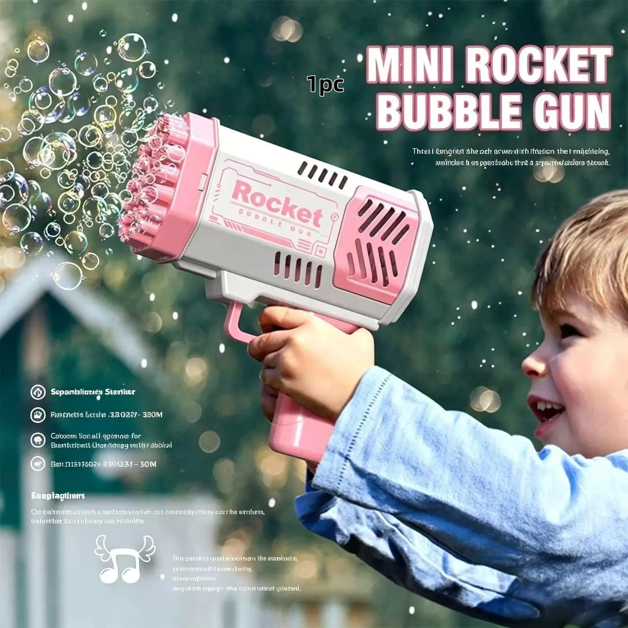 Handheld Electric Bubble Machine, Fun Toy for Boys and Girls, Perfect for Weddings, Parties, Outdoor Activities