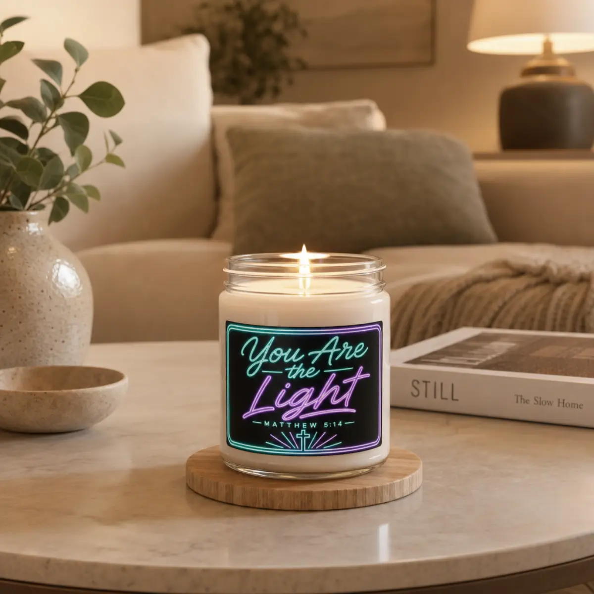 Christian Candle Gift, You Are The Light Scented Soy Candle, Matthew 5:14 Bible Verse Candle, Faith Aesthetic Home Decor for Her