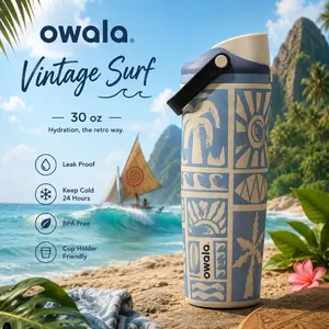 Owala FreeSip 30oz “Vintage Surf” Limited Edition Leak-Proof Stainless Steel Water Bottle Gift for Girl, Boy Aesthetic Cup