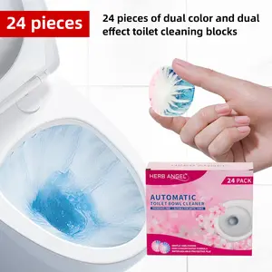24 Dual Color & Dual Effect Automatic Toilet Bowl Cleaners Tablets （home essentials Effective Cleaning Solution