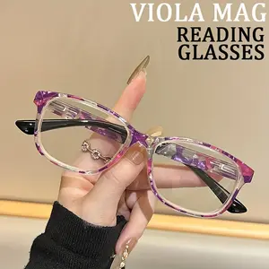 Y2K small box with broken patterns, spring legs, anti blue light, anti radiation, anti fatigue, women's fashionable reading glasses, the best choice for gift decoration and reading