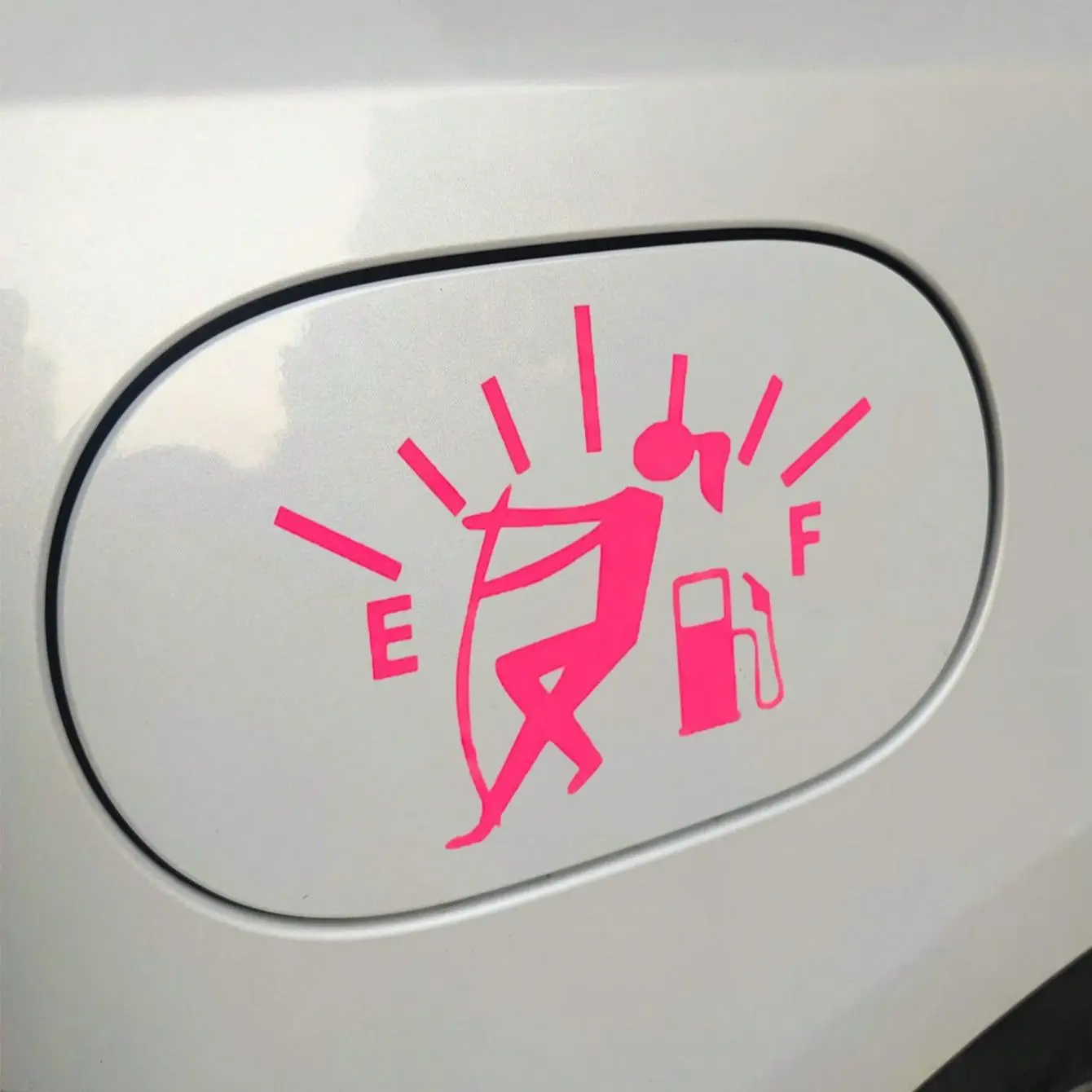 Funny Car Gas Tank Pattern Sticker, Cartoon Girl Pattern Decal for Car, Decorative Sticker for Car Fuel Tank, Universal Car Exterior Decoration Access