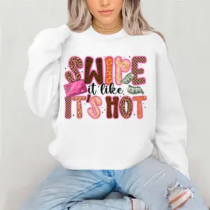 Swipe it like it’s hot Crewneck Sweatshirt Gildan Everyday Style Super Soft Unisex Fit Streetwear Graphic Top warm Christmas Gift for her Womenswear Casual Printed Long Sleeved