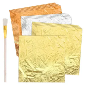 Gold Foil Sheets, Art Foil, Gold Leaf Sheets, 200/150 Sheets Per Pack Ideal for painting, gilding, decorative arts, nail art, furniture decoration, gift wrapping 5.5 x 5.5 inches