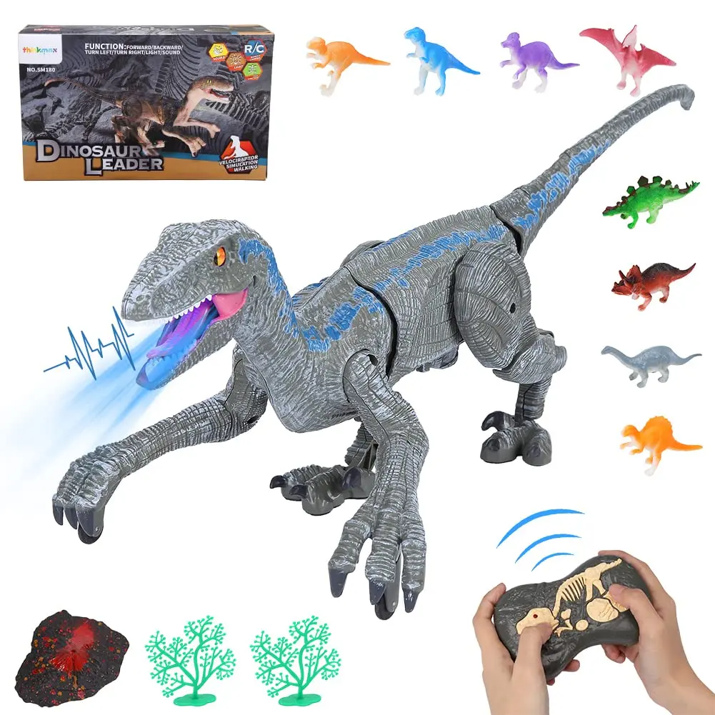 GARVEE Remote Control Velociraptor Dinosaur Toy with 2.4Ghz Electronic ...