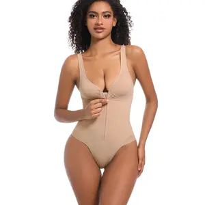 Seamless Covered Bust Jumpsuit Thong Bodysuit Peach heart collar Fit Womenswear Comfort Shapewear Breathable Comfortable Day Tummy Tuck Garment Shaper Clothes Smooth Zipper Spaghetti Strap