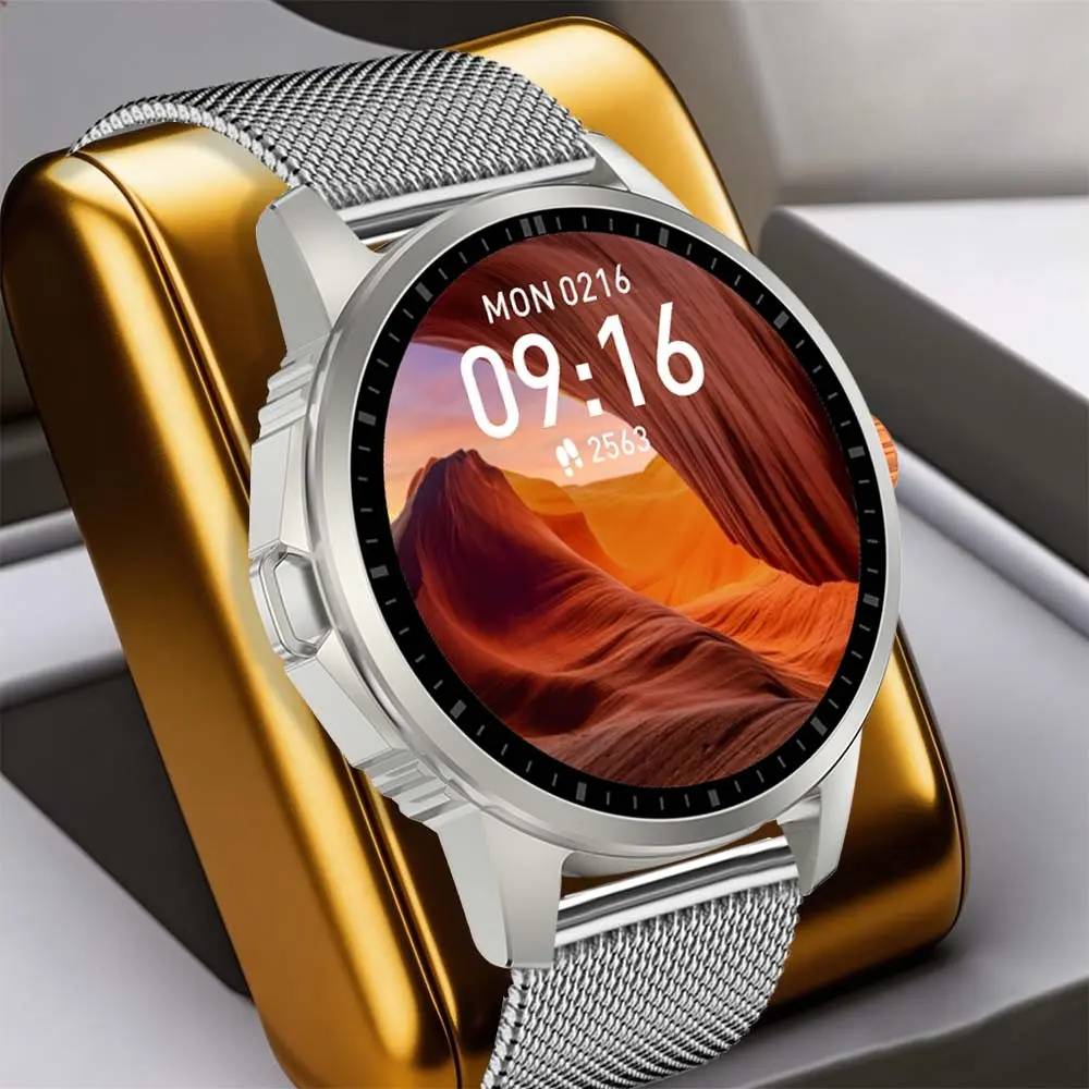 Flashlights Men Smartwatch 1.5 Inch Large Screen BT Call Health Tracker Sport Modes Notification Reminder Voice Assistant Motion Trajectory Custom Photo Android And IOS Systems Multi Functional Suitable Outdoor And Daily Wear Business