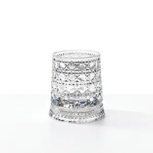Luxury 360° Rotating Crystal Glass with Diamond Cut Design – Elegant Spinning Gift Cup