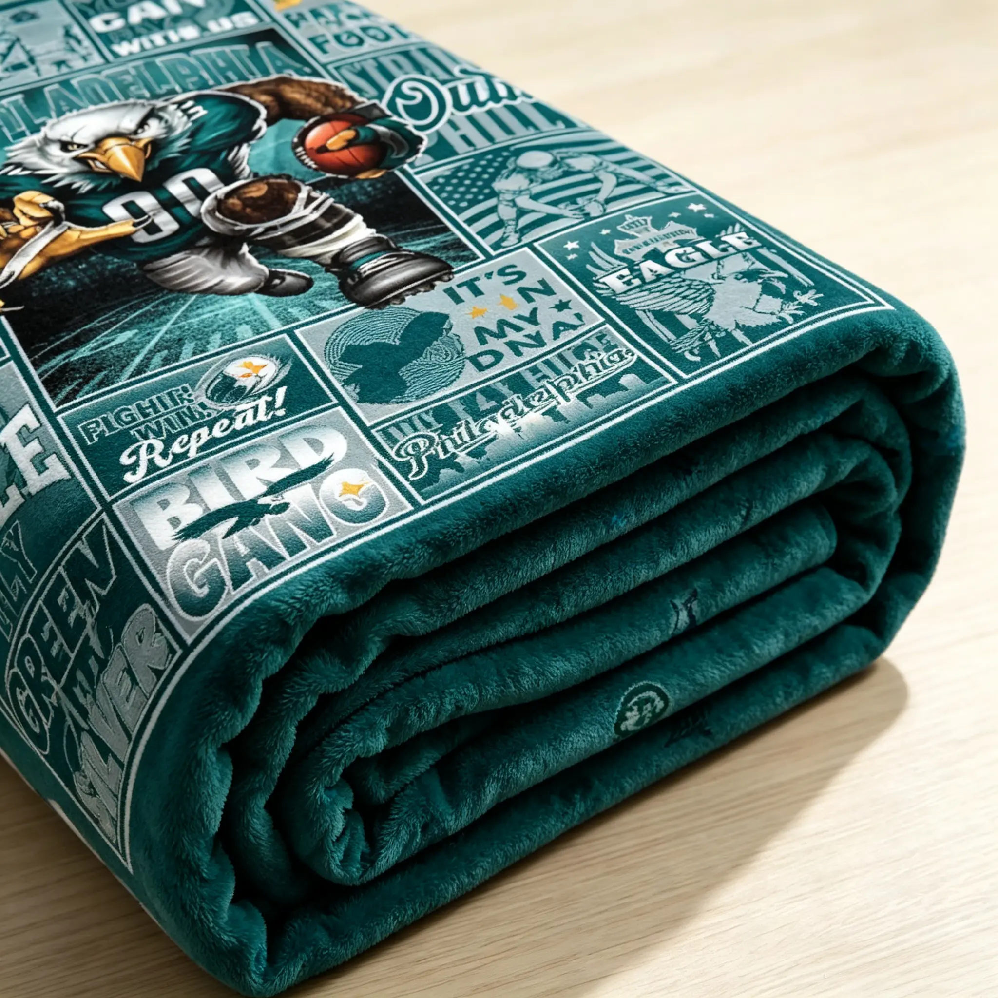 American Football Blanket Gifts for Men，City Football Lovers Fan Gifts Merch Gear Suff Sports Fan Throw Blankets for Sofa Bed Bedroom Living Room Midnight Green