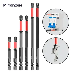 Impact Screwdriver Bit Set for Electricians,S2 Steel 65mm&110mm&150mm,1/4 Inch Hex Shank Magnetic Cross Slot Screw Driver Drill Bits Used on Circuit Breakers