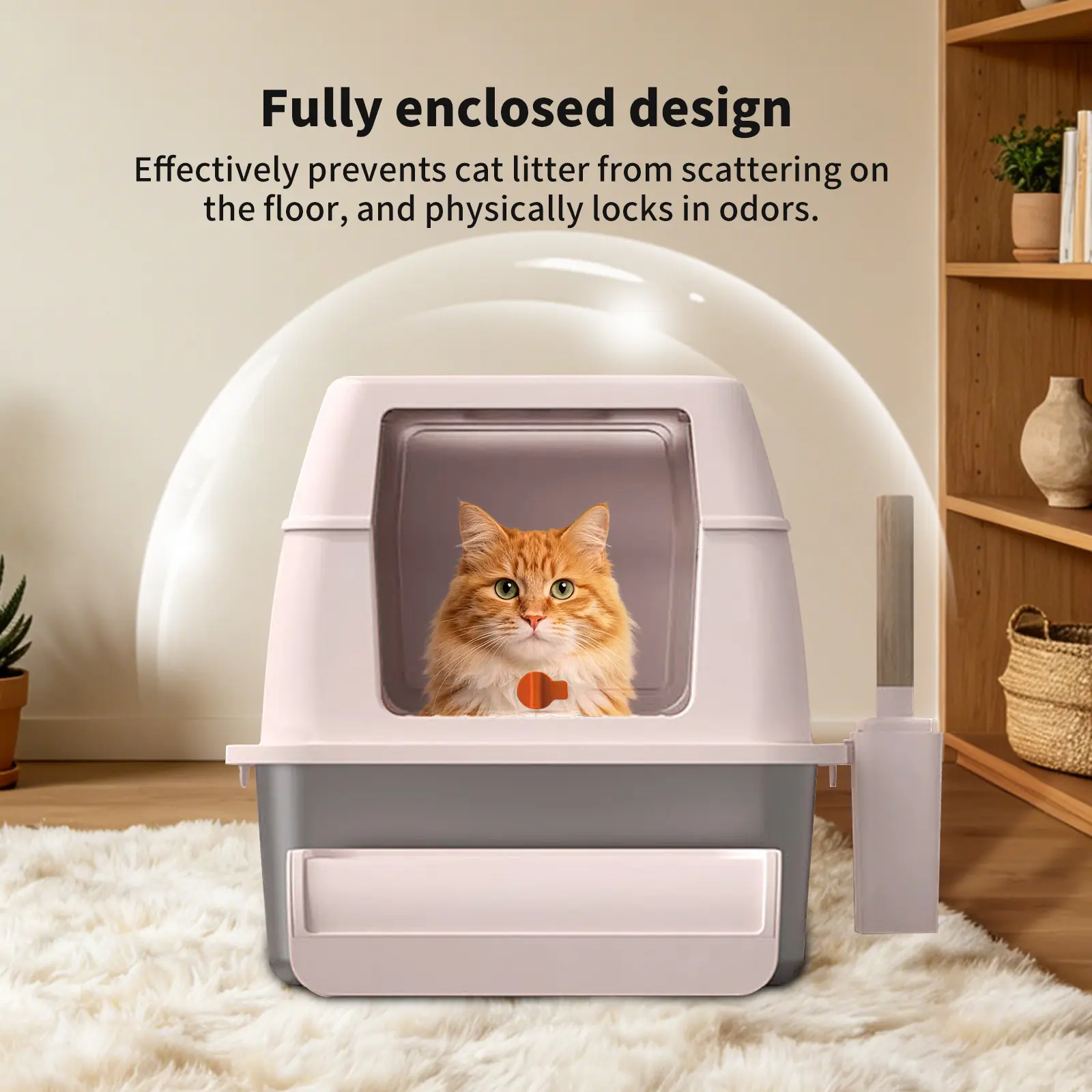 Hooded Stainless Steel Kitty Litter Box Enclosed Odor Containment Design Anti Tracking Litter Drawer Easy Clean Large Cat Toilet For Indoor Cats