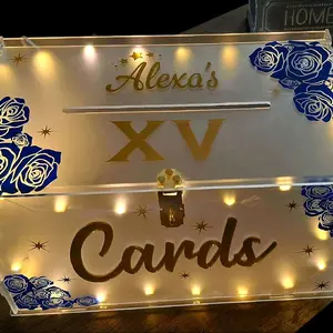 Caja para sobres cash oh gift cards, bodas quinceañera,