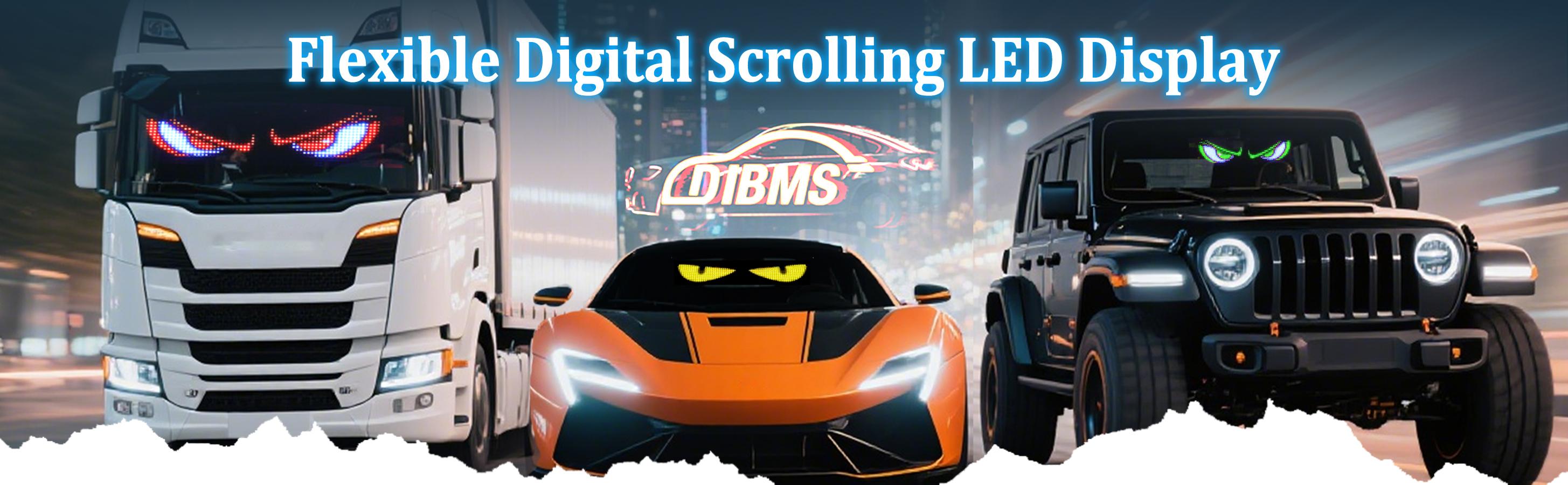 DIBMS 2 PCS Devil eyes For Vehicle, Truck, LED Matrix Panel, LED Sign For Car: Programmable, Bluetooth APP Control,Wireless APP-Controlled Scrolling LED Screen, Dynamic USB-Powered LED Display Screen