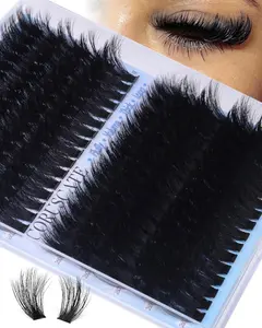 CORUSCATE Lash Clusters 160D+260D Mega Eyelash Clusters 12-20mm Mink Lashes Individual Thick Volume Cluster Eyelash Extensions Dramatic Salon Look Lash Extension DIY Cluster Lashes Travel Pal Pack