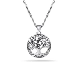 PROSTEEL Tree Of Life Pendant Necklace Stainless Steel Family Tree Round Vintage Necklaces Jewelry Unisex For Men Women with Gift Box