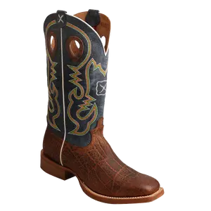 Twisted X Men's Ruff Stock 14" Elephant Print Square Toe Boots MRS0057