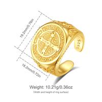 Gold-Plated Saint Benedict Medal Ring