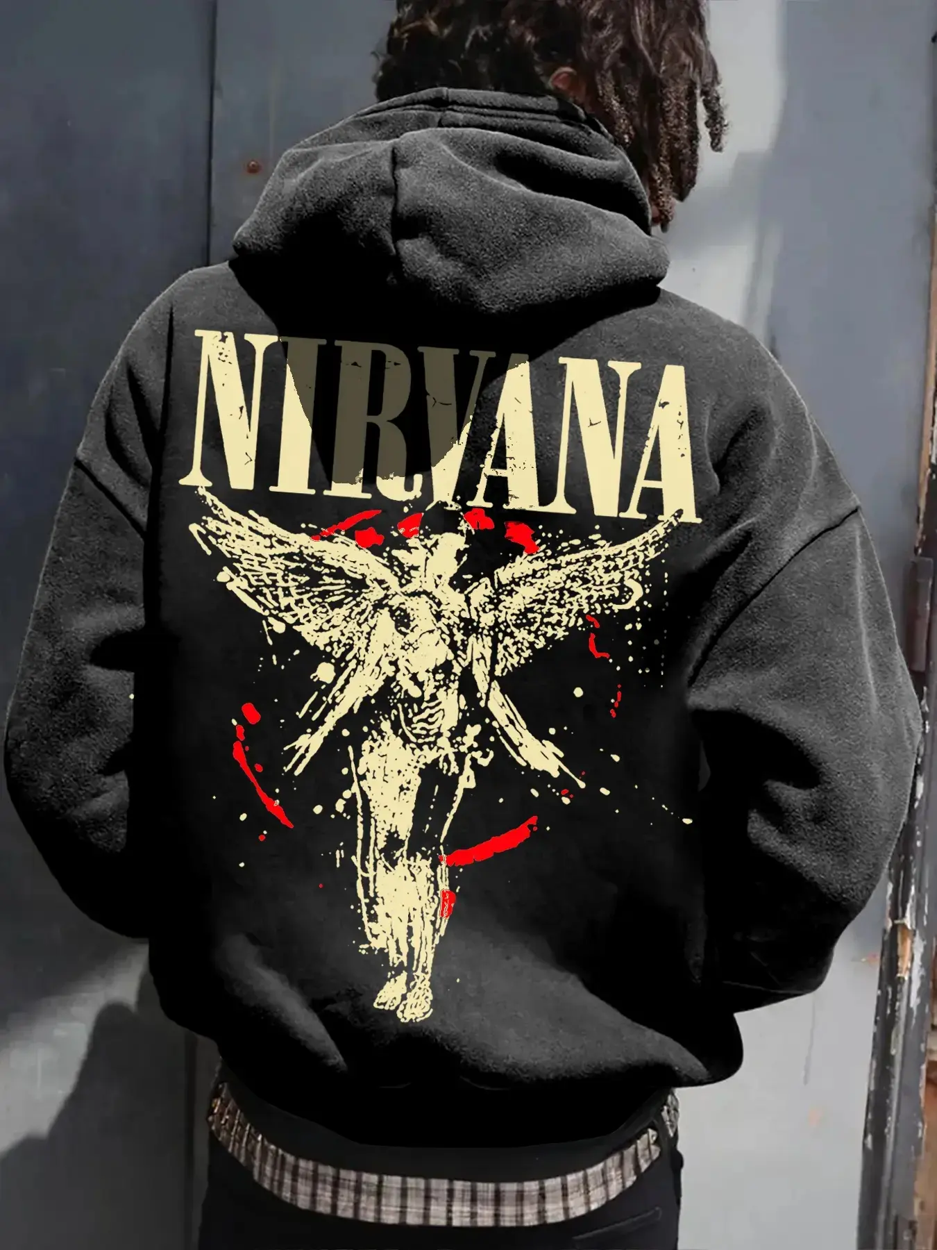 Men's Graphic Print Hoodie, Loose-Fitting Casual Long Sleeve Sweatshirt, Spring & Fall Fashion, Daily Wear Top