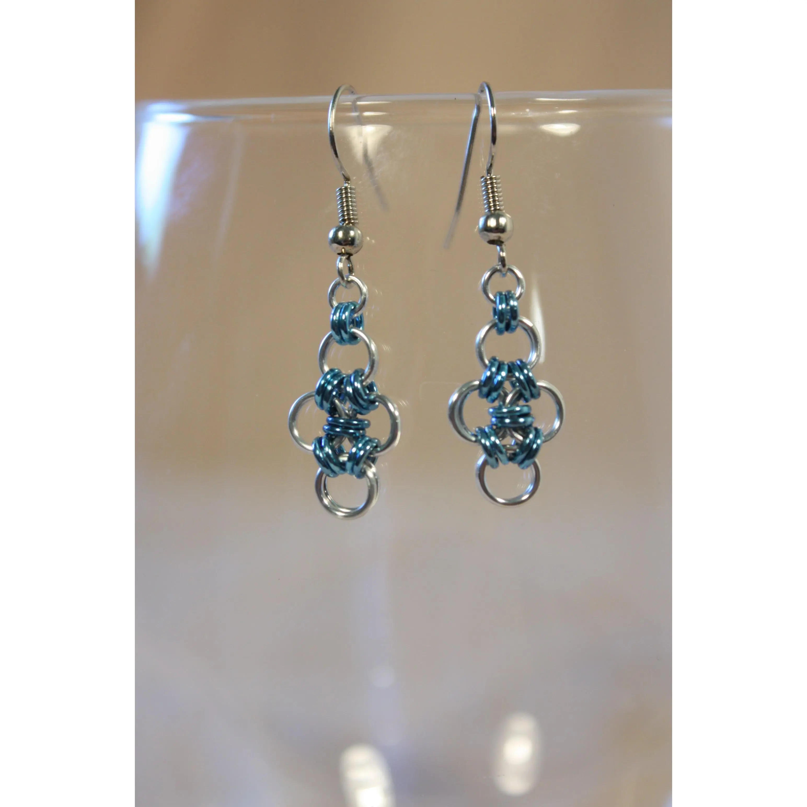Small Diamond Chainmaille Earrings