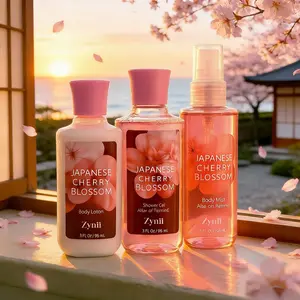 Pea Flower Scent Bath & Body Care Travel Set - Home Spa Kit with Lotion, Shower Gel & Fragrance Mist