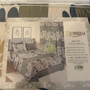 Priscilla super soft 8 pcs sheet set king size
