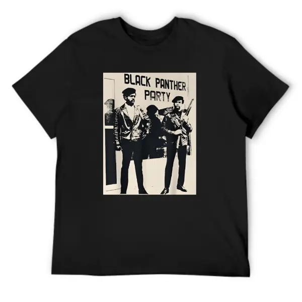 Men's Vintage Black Panther Graphic Print T-Shirt - Soft Sport Fabric, Round Neck, Regular Fit Casual Streetwear Top for Work, Layering, Tshirt, Casual Wear