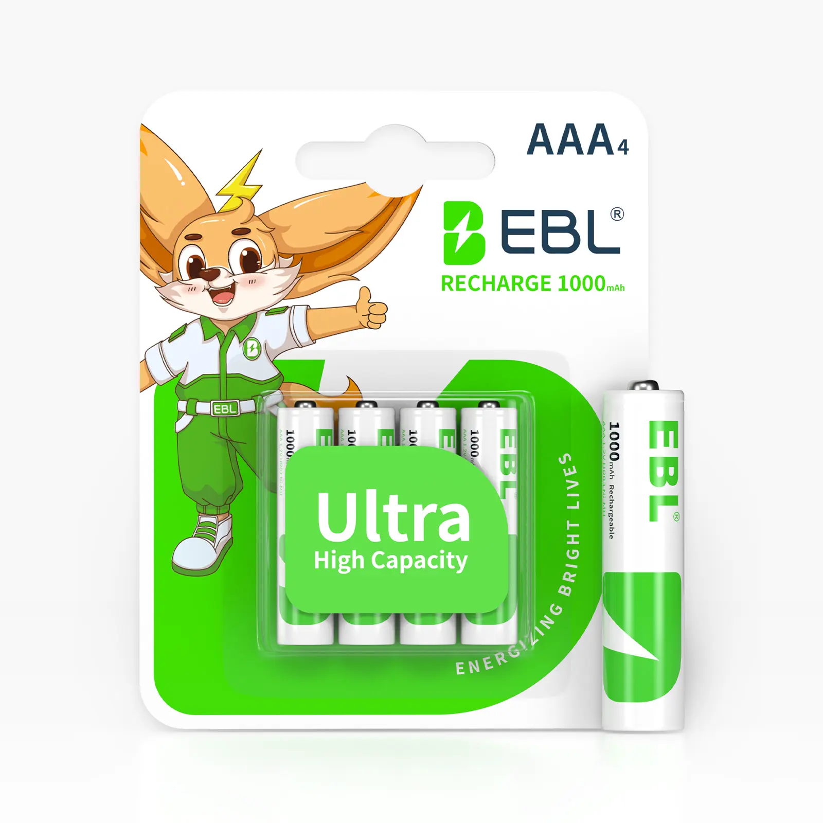 EBL AAA Rechargeable Ni-Mh Batteries 1000mAh *8