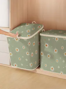 Large Capacity Floral Pattern Storage Box, Foldable Fabric Organizer Bag, Durable Non-Woven Material, Perfect Home Gift
