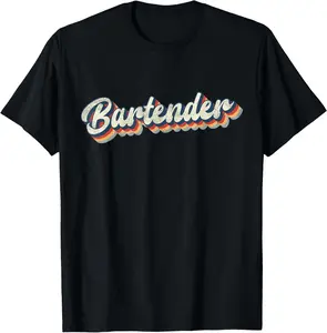 Bartender Mixologist Retro Vintage Bartender Casual Short Sleeve Cotton T-Shirt