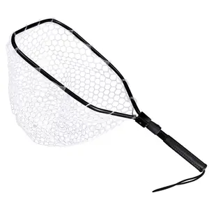 GARVEE Folding Fishing Net with Soft Mesh and Wooden Handle, Ideal for Fly Fishing and Catch & Release in Freshwater and Saltwater, Perfect Gift for Fishing Enthusiasts