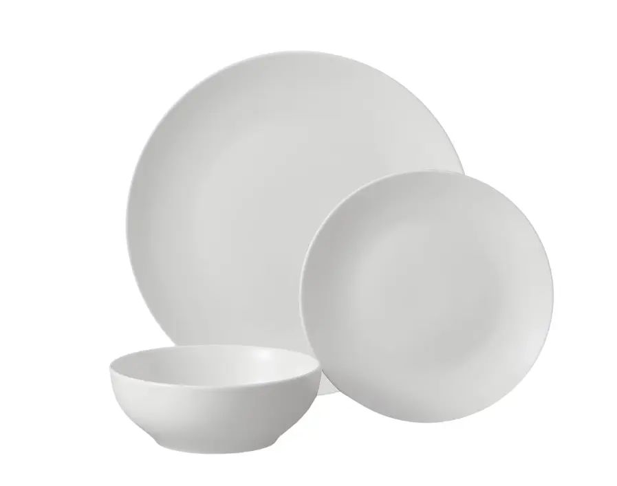 12-Piece White Stoneware Dinnerware Set, Elegant Glossy Finish for Everyday Dining