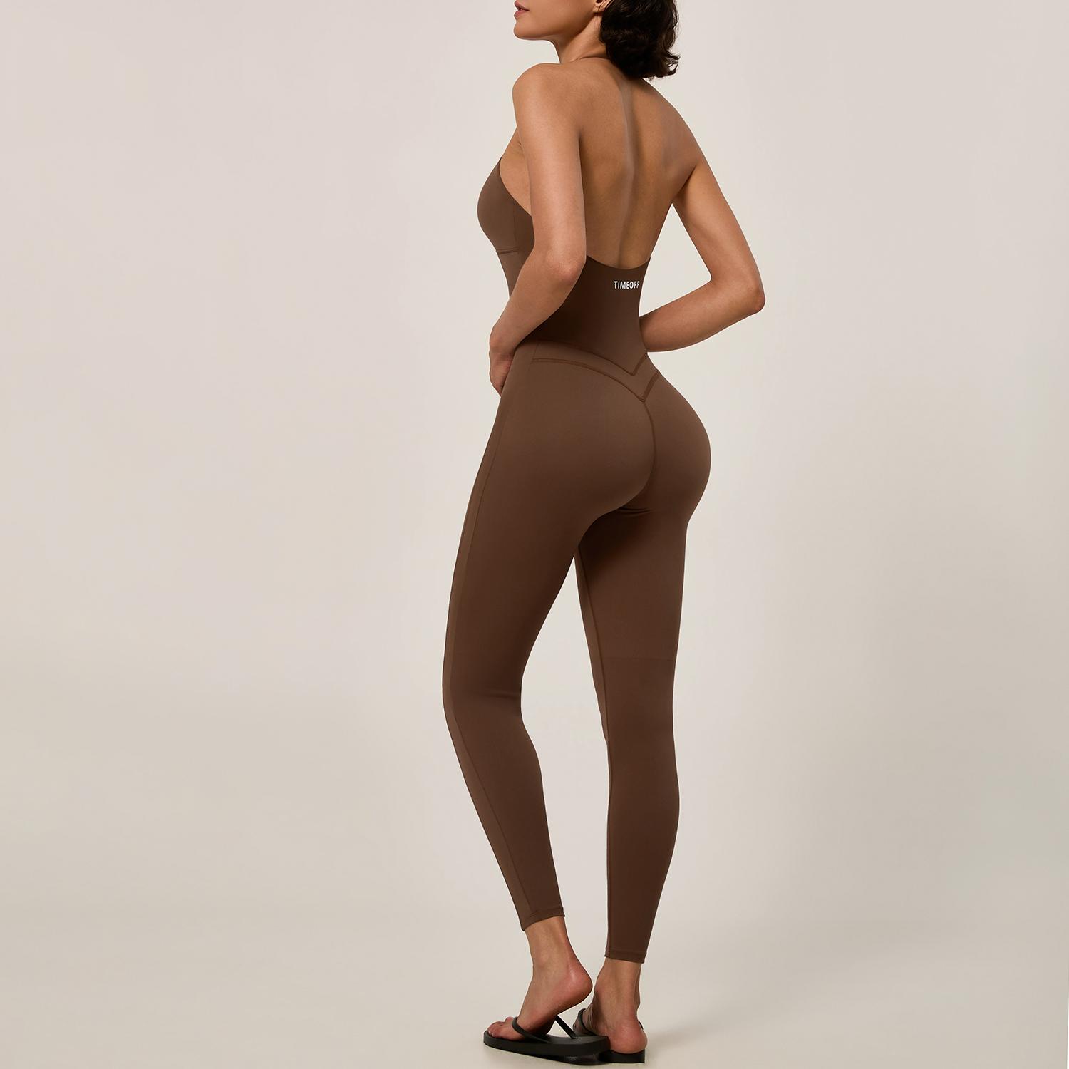 TIMEOFF Women's Halter U Back Full Length Workout Jumpsuit, Contour Hip Lifting Seam & 4-Way Stretch Naked Soft Fabric, One-Piece No Chafing & Body Sculpt Fit for Yoga, Pilates, Gym Training & Daily Casual Outfits TIMEOFF Women's Halter U Back Full Length Workout Jumpsuit, Contour Hip Lifting Seam & 4-Way Stretch Naked Soft Fabric, One-Piece No Chafing & Body Sculpt Fit for Yoga, Pilates, Gym Training & Daily Casual Outfits