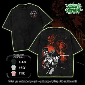 The Outlast Trials Mother Gooseberry - Coyle Washed T-Shirt, Hoodies Video Games, Horror Vintage Shirt, Game Fan, Streetwear Tops Black Fabric Menswear Cotton Seamless